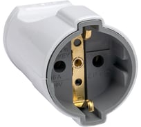 Штепсельное гнездо с заземлением EKF Proxima, 16А, 250 В, белое ASG16-10-r