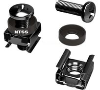 Комплект NTSS крепежа винт+шайба+гайка M6x16 черный NTSS-M6x16-BL