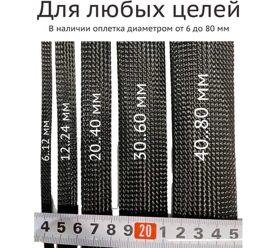 Черная кабельная оплетка Texplet 6..15 мм(200 м) 15PET-10-0 15PET-10-0-200