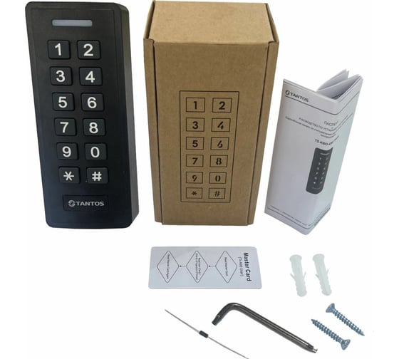 Кодонаборная панель со встроенным считывателем и контроллером карт Tantos TS-KBD-EMF Plastic EM-marin или Mifare 00-00245751
