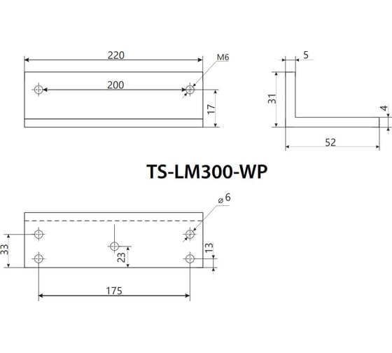 Монтажный L-образный уголок для замка Tantos TS-LM300-WP TS-ML300-WP 00-00296124