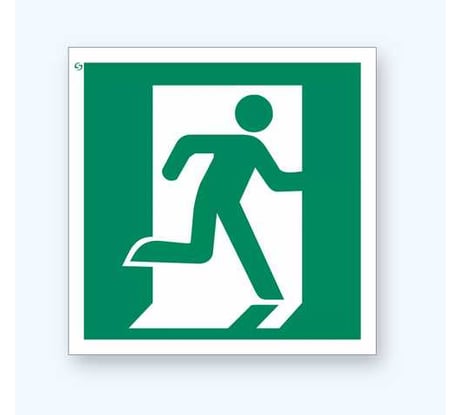 Знак Стандарт Е01-02 "Выход здесь (правосторонний)" 00-00023712 (200x200 мм, пленка ПП)