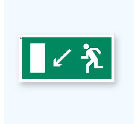 Знак Стандарт Е08 "Направление к эвакуационному выходу налево вниз" 00-00026279 (100x200 мм, пленка ПП)