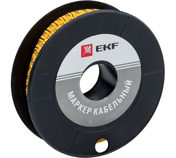 Маркер кабельный EKF 1,5 мм2 "4" (1000 шт.) (ЕС-0) PROxima plc-KM-1.5-4 1