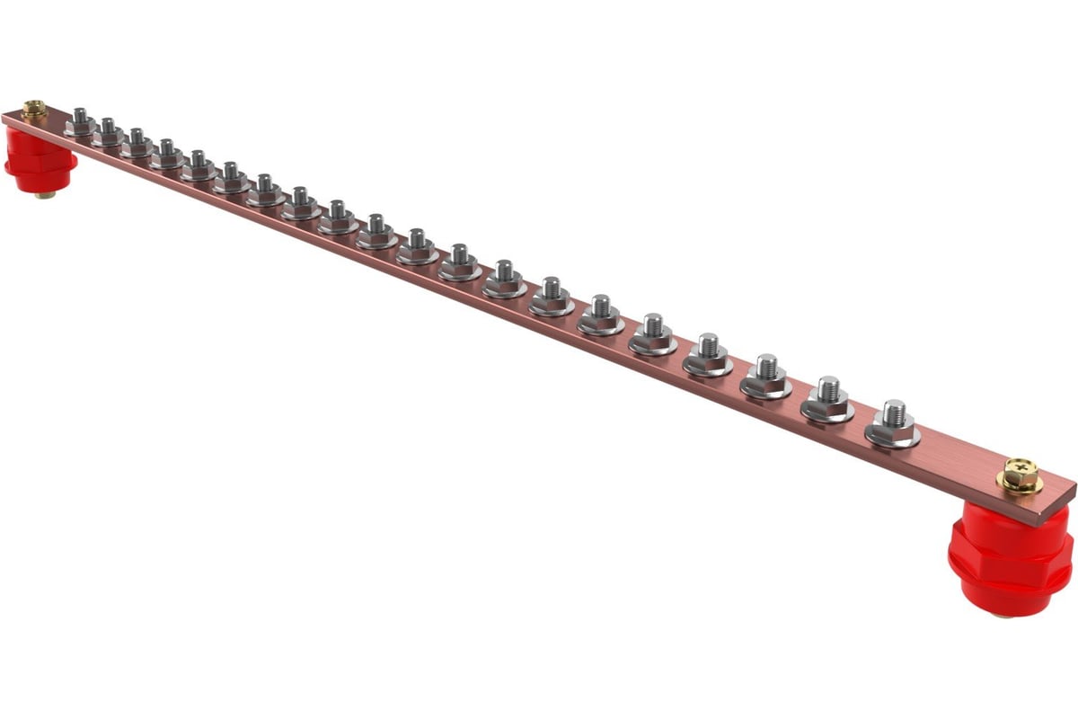 Главная заземляющая шина медная ЕРЗ ГЗШ-3.25-20 460x25x3мм KNT001318 ...