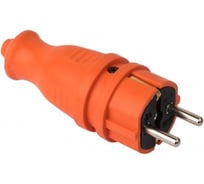 Прямая каучуковая вилка EKF, оранжевая 230В 2P+PE 16A IP44 PRO RPS-011-16-230-44-ro