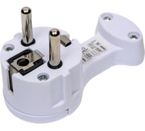 Вилка угловая плоская Ecola base "За шкаф" Белая с заземлением 16А 250V AEPL1WEAY