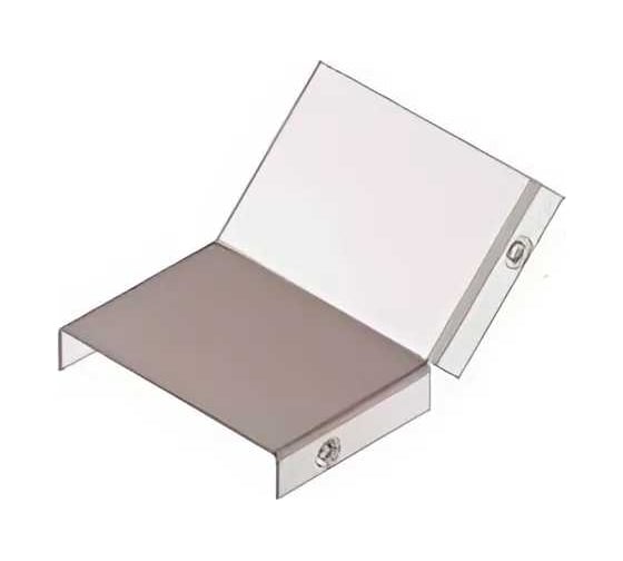 Крышка лотка замкового АО "КЗЭМИ" КЛПЗ 150x65-45 УХЛ1 для поворота трассы вверх на 45, оцинкованный лист S1,5 П0000007225 1