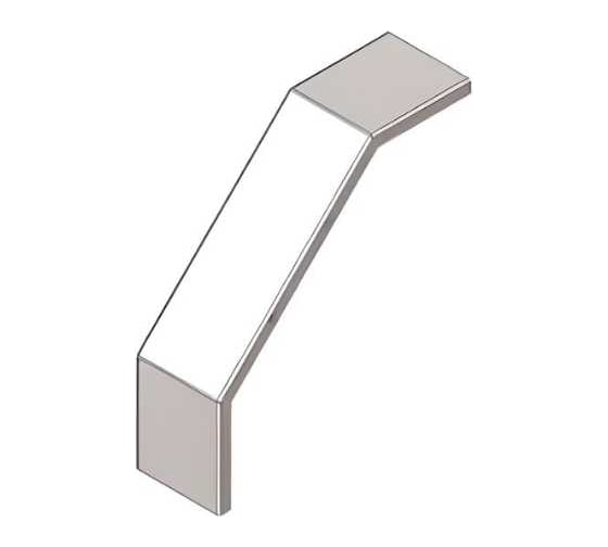 Крышка лотка замкового АО "КЗЭМИ" КЛСЗ 200x100-90 (Rп600) УХЛ1 для поворота трассы вниз на 90, радиус поворота трассы 600 мм, горячее цинкование, S1,5 П0000029471 1