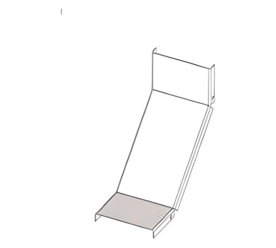 Крышка лотка АО "КЗЭМИ" КЛП 150x100-90 У3 для поворота трассы вверх на 90, окрашенная, S1,5 П0000002230 1