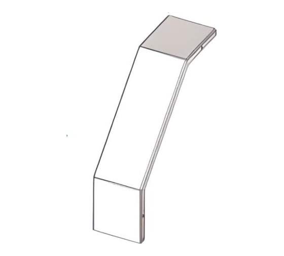 Крышка лотка АО "КЗЭМИ" КЛС 100x25-90 УХЛ1 для поворота трассы вниз на 90, оцинкованный лист S1,5 П0000002572 1