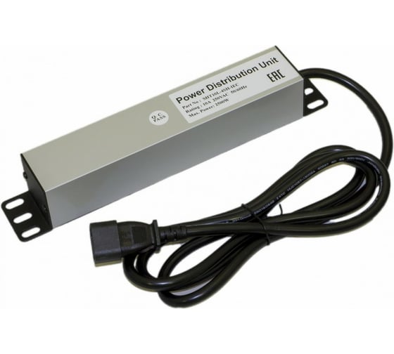 Горизонтальный блок розеток Hyperline SHT10L-4SH-IEC для 10" шкафов, установочный размер 254 мм, 4 розетки, 10 A, IEC 320 C14 46259
