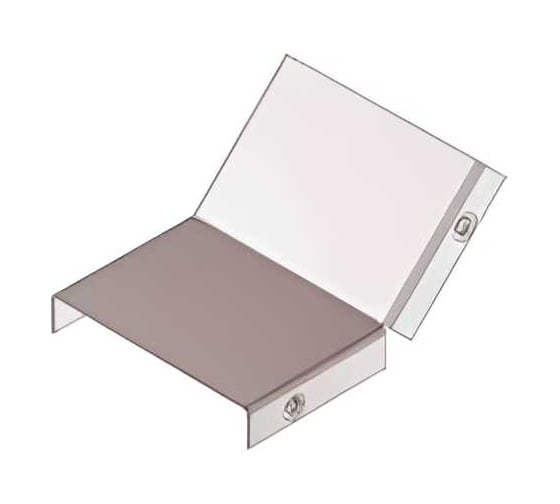 Крышка лотка замкового АО "КЗЭМИ" КЛПЗ 100x100-45 (Rп300) УХЛ1 для поворота трассы вверх на 45, радиус поворота трассы 300 мм, оцинкованный лист, S1,5 П0000027272 1