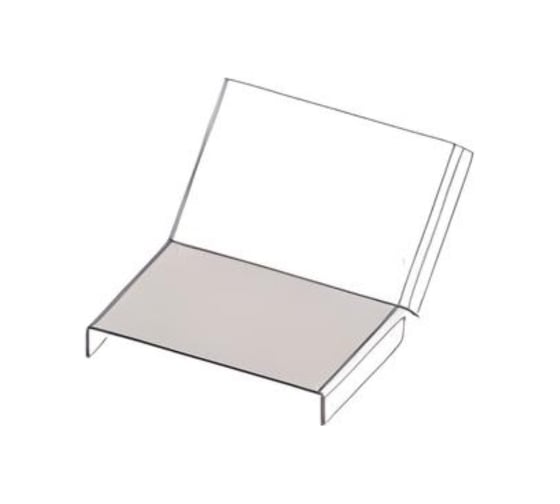 Крышка лотка АО "КЗЭМИ" КЛП 150x100-45 УТ1,5 для поворота трассы вверх на 45, оцинкованный лист S1,5 П0000009028 1