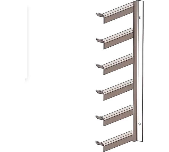 Кронштейн полочный для вертикальных стен АО "КЗЭМИ" П5В6У У3, лак, 6 полок (L430), L820 П0000023785 1