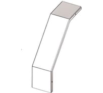 Крышка лотка АО "КЗЭМИ" КЛС 200x50-90 УХЛ1 для поворота трассы вниз на 90, горячее цинкование S 1,5 мм П0000012010