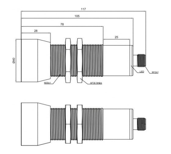 Ультразвуковой датчик Lanbao UR30-CM4DI-E2 08-00017072