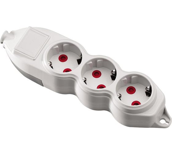 Колодка MONO ELECTRIC 3 гнезда с заземлением с защитой для детей 150-010010-310 1