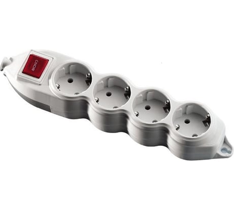Колодка MONO ELECTRIC Orion 4 гнезда с заземлением с выключателем 150-011000-410