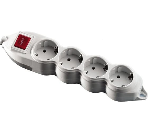 Колодка MONO ELECTRIC Orion 4 гнезда с заземлением с выключателем 150-011000-410