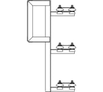 Кронштейн троллейный АО "КЗЭМИ" К33БС НЛМК2 У3, окрашенный, троллеедержатель К266 У3 - 3 шт. П0000028564
