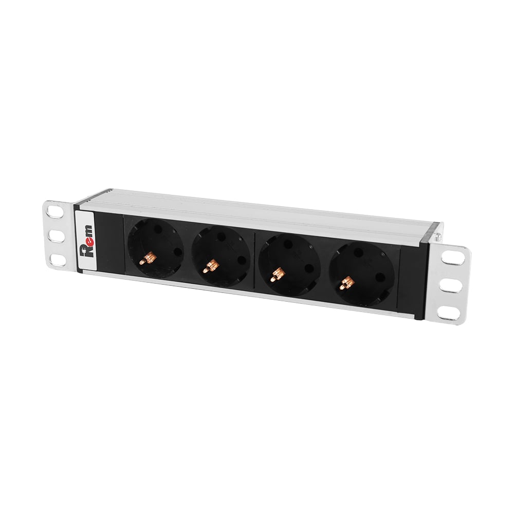 Блок розеток REM Rem-10 без шнура, 4 Sсhuko, вход IEC 60320 C14, 10A ...
