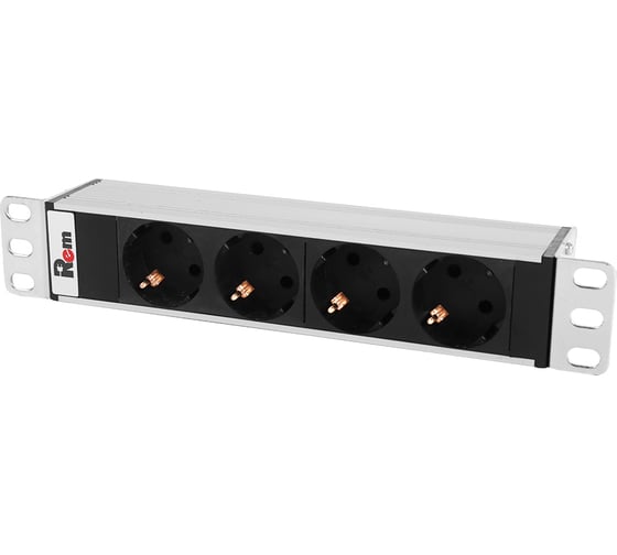 Блок розеток REM Rem-10 без шнура, 4 Sсhuko, вход IEC 60320 C14, 10A, алюминий, 10 R-10-4S-220-Z