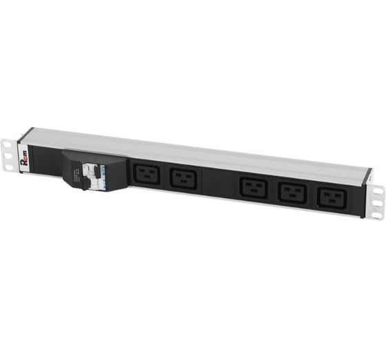 Блок розеток REM Rem-32 с автоматом, 5 IEC 60320 C19, 32 А, алюм., 19, колодка R-32-5C19-A-440-K 1