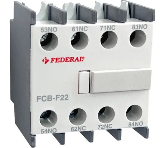 Дополнительный контакт FEDERAL ELECTRIC 8DD-A0022-0000 FCB-F22 к контакторам FC-09D…750D 6шт. УТ-00002706
