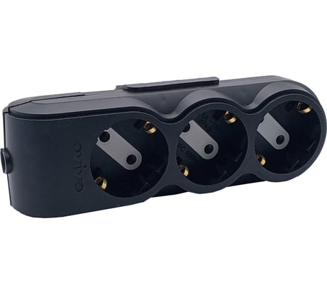 Колодка 3-местная Ovivo с/з черная 700-080000-113