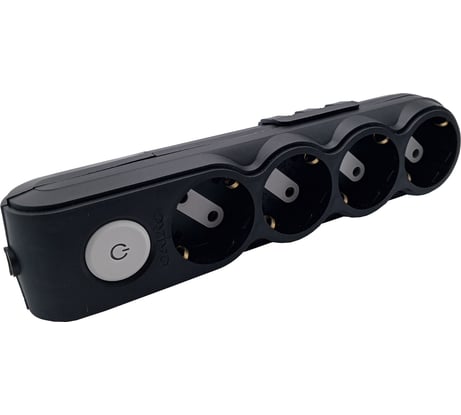 Колодка 4-местная Ovivo с/з с выкл. черная 700-080000-124