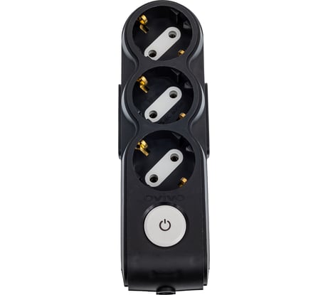 Колодка 3-местная Ovivo с/з с выкл. черная 700-080000-123