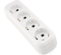 Колодка (розетка удлинителя) LUX У4-Е 4-местная, с заземлением, 250В 16А 4606400416616