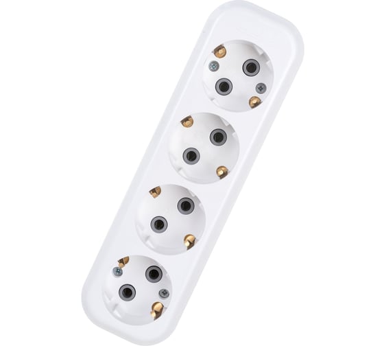 Колодка (розетка удлинителя) LUX У4-Е 4-местная, с заземлением, 250В 16А 4606400416616