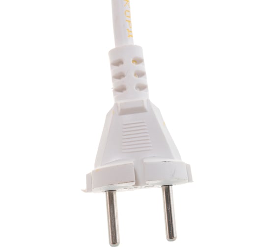 Сетевой шнур LUX V2 ПВС 2x0.75 5м, с вилкой, без заземления, белый 4606400609667