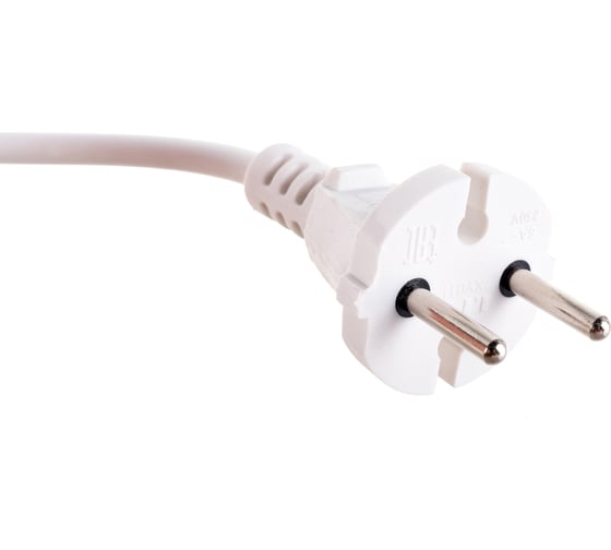 Сетевой шнур LUX V2 ПВС 2x0.75 7м, с вилкой, без заземления, белый 4606400609674