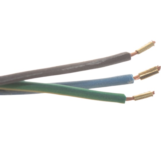 Сетевой шнур LUX V3 ПВС 3x0.75 3м, с вилкой, с заземлением, белый 4606400609681