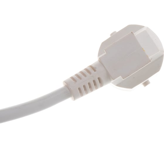 Сетевой шнур LUX V3 ПВС 3x0.75 3м, с вилкой, с заземлением, белый 4606400609681