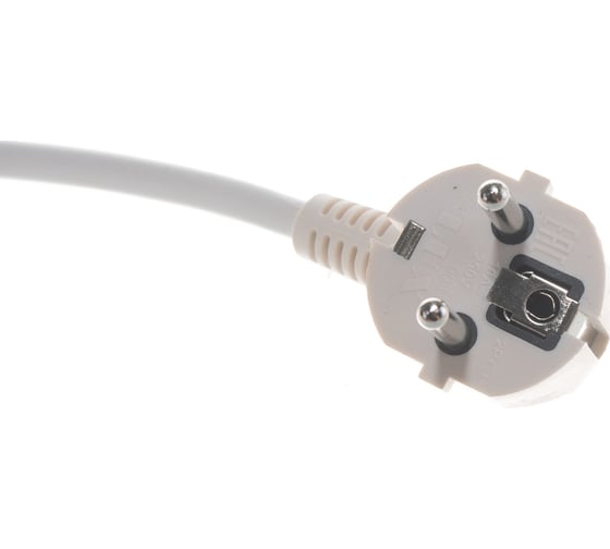 Сетевой шнур LUX V3 ПВС 3x0.75 3м, с вилкой, с заземлением, белый 4606400609681