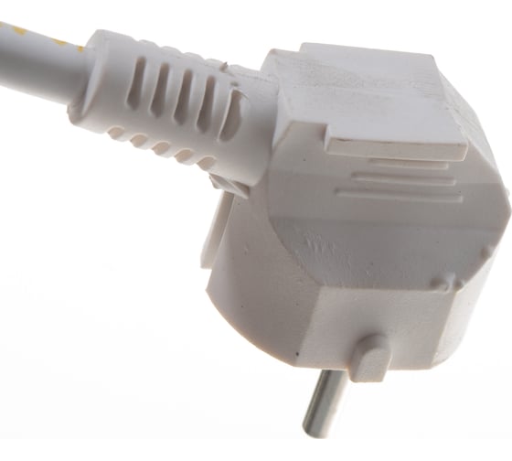 Сетевой шнур LUX V3 ПВС 3x0.75 5м, с вилкой, с заземлением, белый 4606400609698