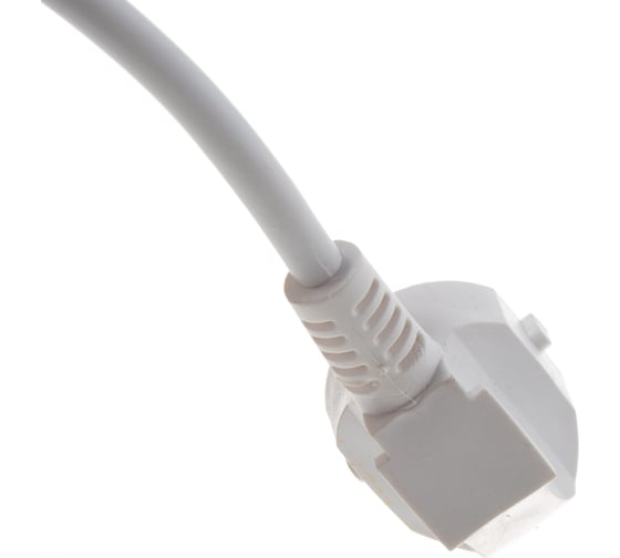 Сетевой шнур LUX V3 ПВС 3x0.75 7м, с вилкой, с заземлением, белый 4606400609704