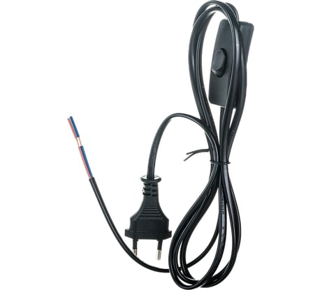 Сетевой шнур с вилкой и выключателем Uniel UCX-C10/02A-170, BLACK, 2А, 500Вт, 1,7м UL-00004429