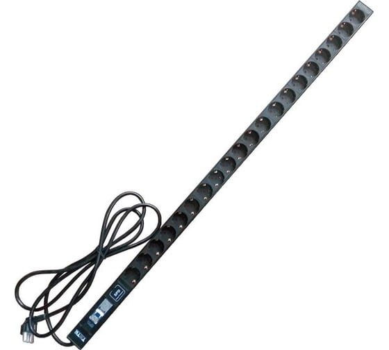 Вертикальный блок розеток 20xSchuko, 250V, 16A, шнур 3 метра, вилка Schuko TWT-PDV-20GS-GP