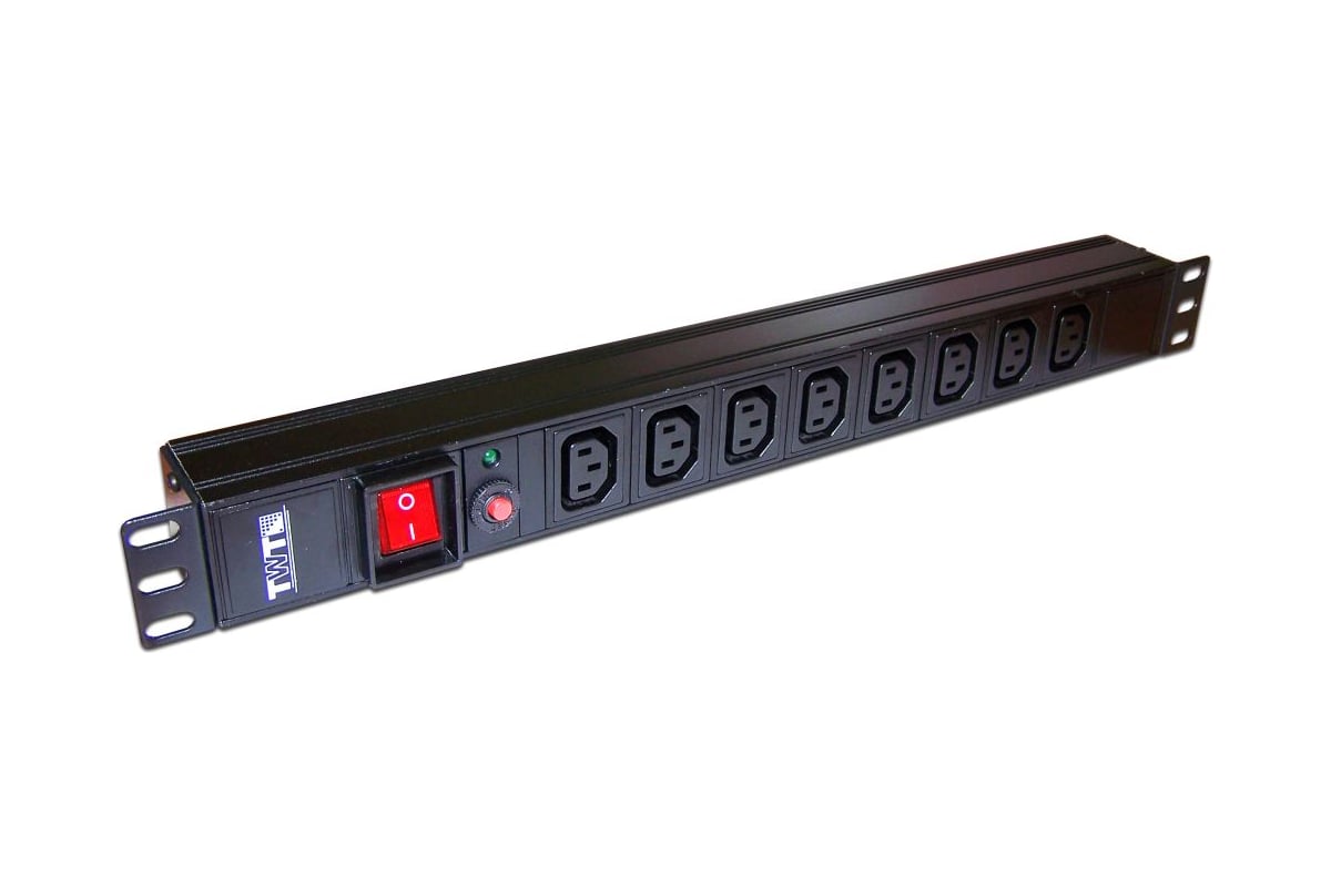 Блок розеток 19 8 шт. C13, 10A 250V, без шнура питания TWT-PDU19 ...