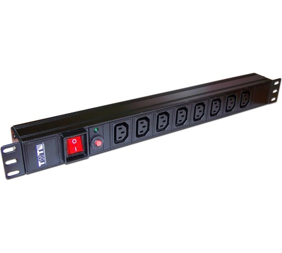 Блок розеток 19 8 шт. C13, 10A 250V, без шнура питания TWT-PDU19-10A8C13 1