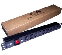 Блок розеток 19 9 шт. C13, 10A 250V, без шнура питания TWT-PDU19-10A9C3