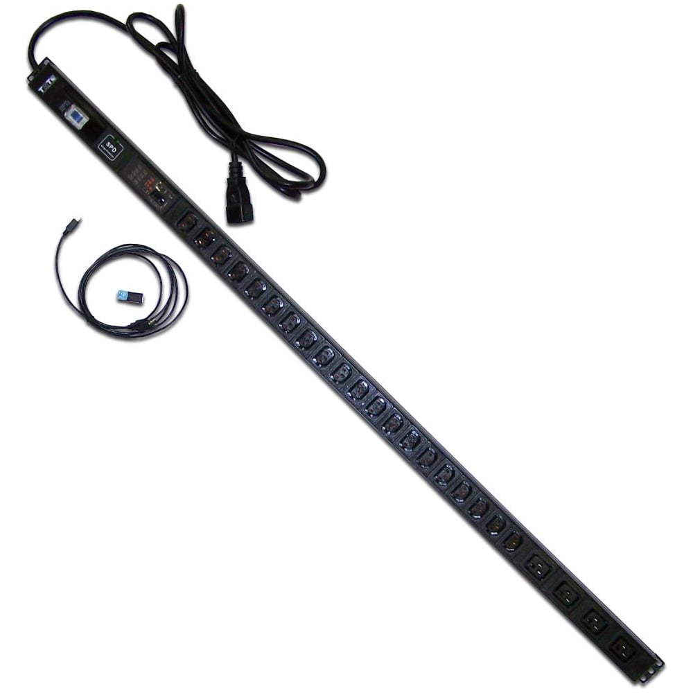 Вертикальный блок розеток 4xC19+20xC13, 250V, 32A, с мониторингом по RS ...