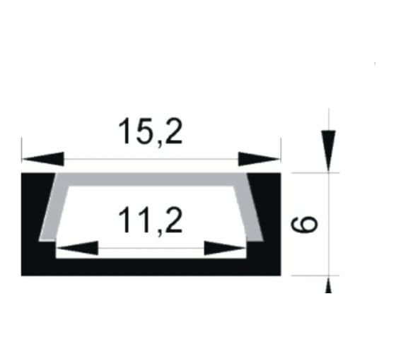 Профиль jazzway pal 2206 врезной 2м анодированный без рассеивателя 1009616