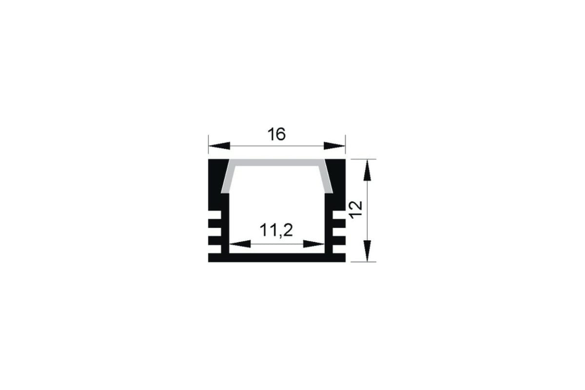 Профиль jazzway pal 2206 врезной 2м анодированный без рассеивателя 1009616