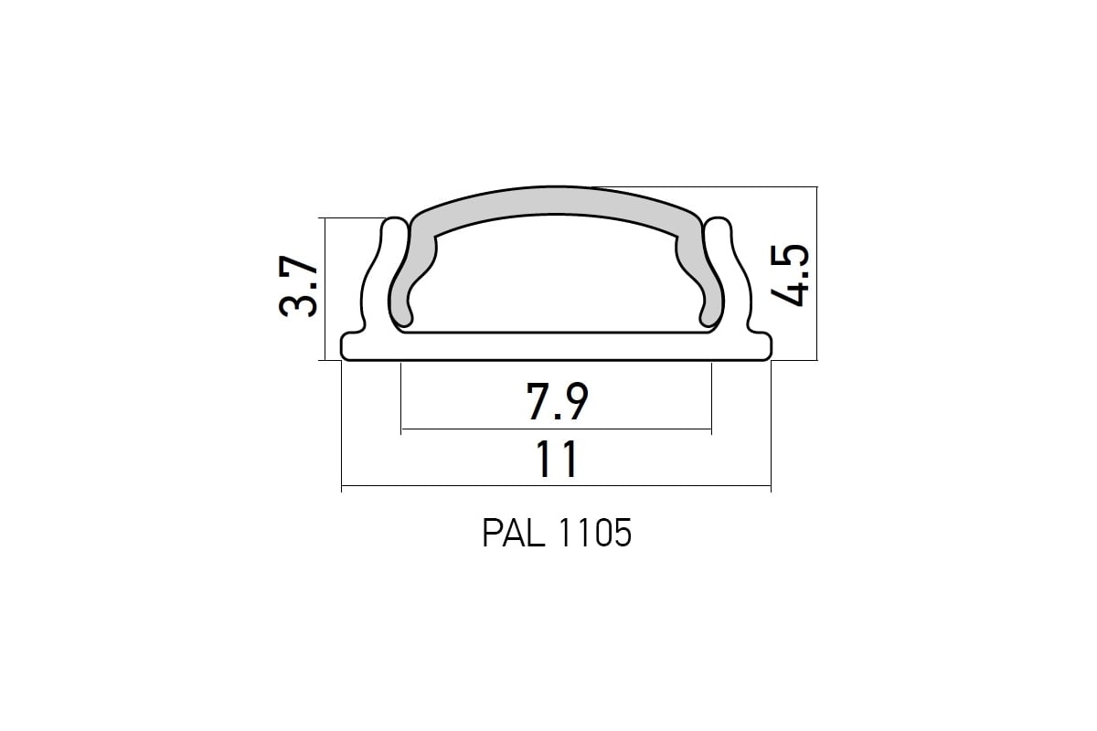 Профиль jazzway pal 2206 врезной 2м анодированный без рассеивателя 1009616